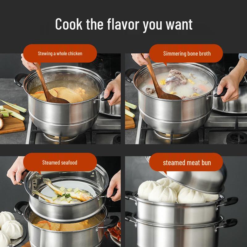 Handun Stainless Steel Multi-Tier Steamer Pot