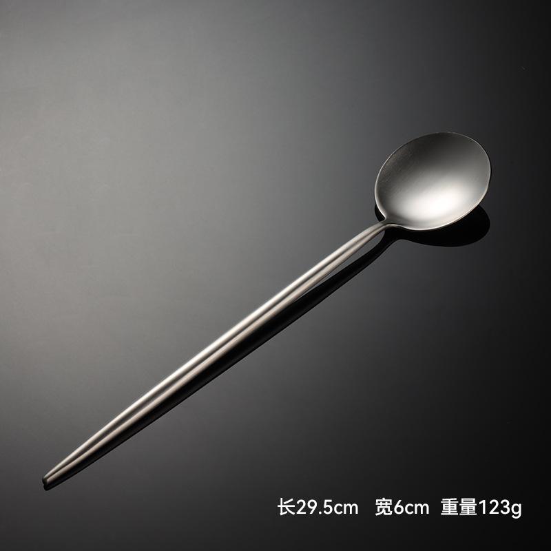 430 stainless steel Portuguese extended salad fork and spoon stirring spoon sanding hotel public spoon western tableware