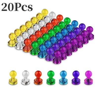 20Pcs 11x17mm Magnetic Pushpins Sucker Thumbtack Durable Steel Magnet Push Pin for Refrigerator Whiteboard