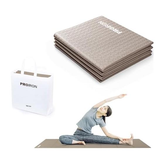 PROIRON Yoga Mat Foldable Stretch Mat Folding Mat Compact Travel Yoga Mat Training Mat Folding Lightweight Portable 183 x 61cm 5 Colors