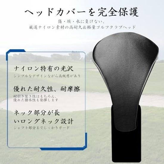 Golf Club Head Cover Long Neck Lightweight Dustproof Wear-resistant Compatible 440 460cc Driver Fairway Wood Utility Conversion Tag Included
