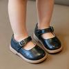 Toddler Girls Mary Jane Shoes Soft Leather Cutout Breathable Casual Flats Adjustable Strap Comfortable Fit