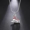 Dreamtimes Zircon 3D Ice Skate Shoe Necklace White Enamel Luxury Blue Pink Crystal Pendant Gift For Man Women Girl Chain Jewelry