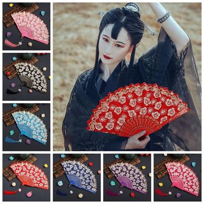 Dance Performance Props Antique Folding Fan Chinese Style Dance Fan Portable Hand Held Fan