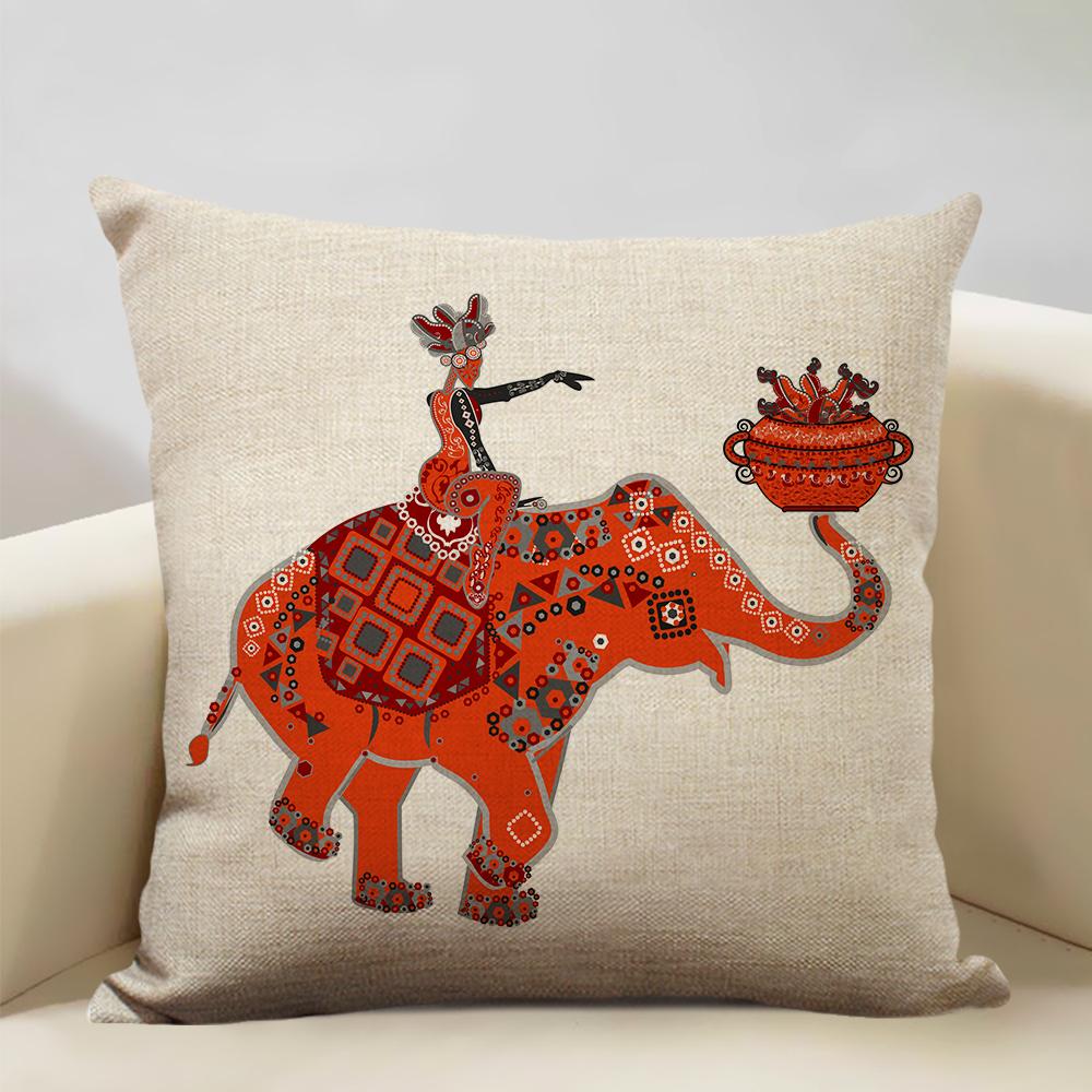 African Oil Painting Cushion Cover Dancing Girl Art Painting Sofa Decorative Pillowcase Home Living Room Pillow Cover 45x45cm