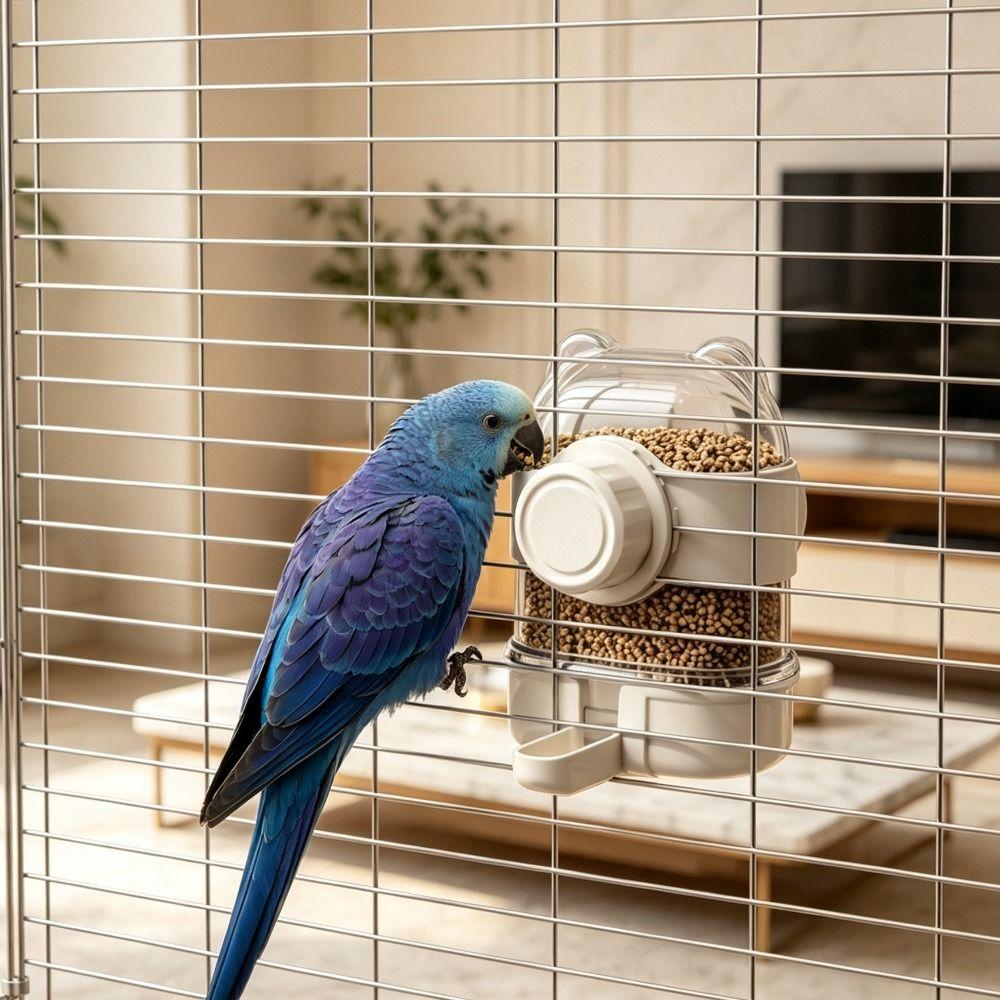 Hanging 2 In 1 Bird Water Dispenser Large Capacity Bird Cage Feeder Bird Food Container Parakeets
