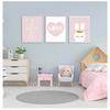 Decoration Picture Nordic Baby Girl Room Decor Nursery Wall Art Canvas Poster Minimalist Crown Bunny Print Pink Cartoon Painting