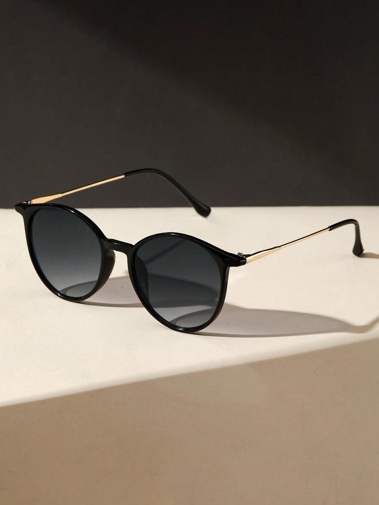 1Pc Fashion Round Metal Plastic Frame Women Sunglasses For Men Daily Life Shades Eyewear Accessories.