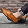 Italy Genuine Leather Retro Flat Casual Shoes Men Handmade Slip On 38-47 Moccasins Male Non-Slip Walking Driving Shoes