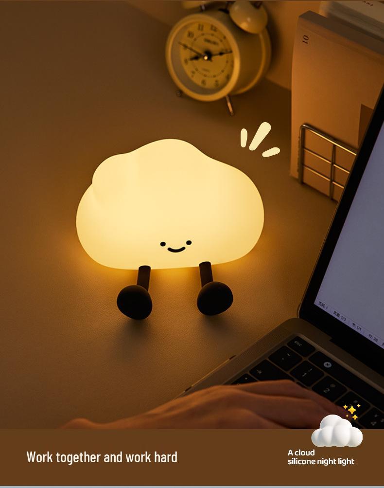 Cloud Silicone Rechargeable Night Light - Creative Bedside & Desk Atmosphere Lamp Y