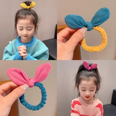 Cute Rabbit Ear Scrunchies Children Girls Gift Elastic Hair Rubber Bands Accessories Tie Hair Ring Rope Headdress Headwear