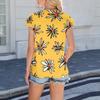 Damenmode Lässig Kurzarm Basic Textur Floral Rundhals T-Shirt Kappenärmel Top