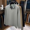 Soft And Comfortable Men'S Fake Two-Piece Autumn Solid Color Simple Quality Long Sleeve T-Shirt Classic Versatile Trend Menswear