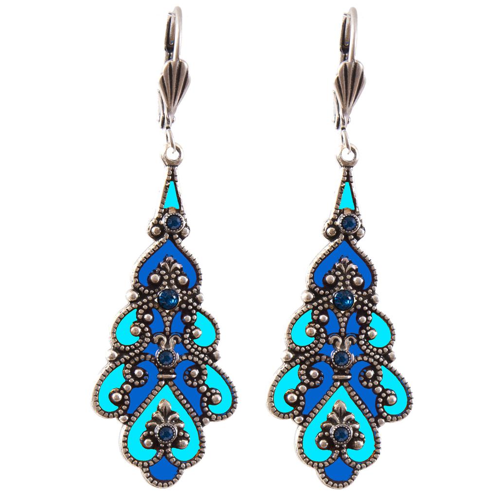 Boucles D'Oreilles Artisanales - Pierre Turquoise Et Cuivre, Style Nature - PRIX BAISSÉ ! Neuf Sans Emballage