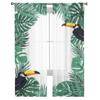 Tropical Palm Tree And Toucan Bird Sheer Curtains For Bedroom Living Room Tulle Curtains For Kitchen Window Voile Curtains
