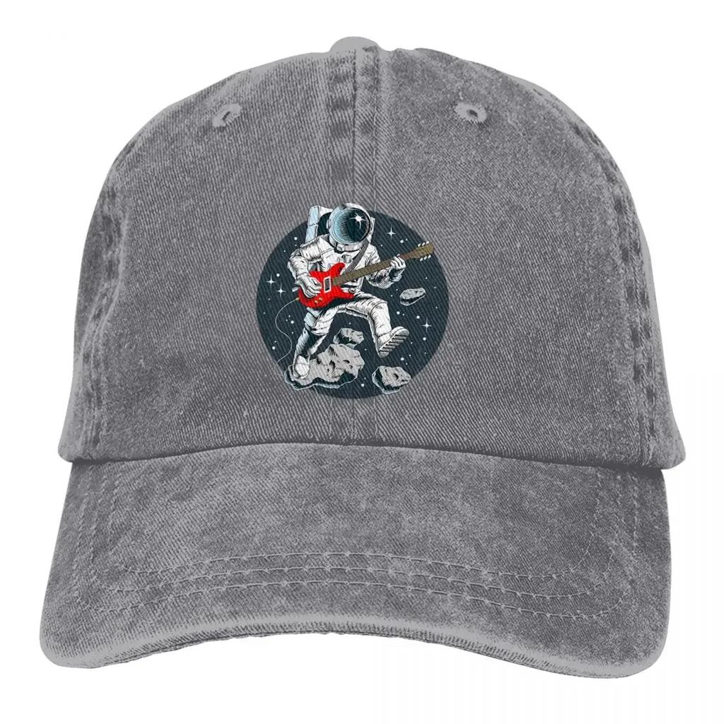 Washed Men's Baseball Cap Spaceman Ast Trucker Snapback Cowboy Caps Dad Hat Guitar Rock Golf Hats
