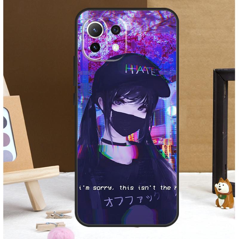 Anime Vaporwave Glitch Case For Xiaomi 13 14 15 Ultra 13T 14T 15T 17 Pro Max POCO X7 X3 X5 X6 F5 F6 F7 F8 Pro Cover