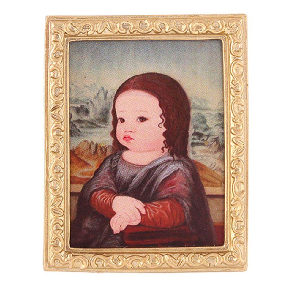 Toys Scene Model Retro Frame Miniature Pictures Wall Mural Dollhouse Oil Painting Dolls Accessories