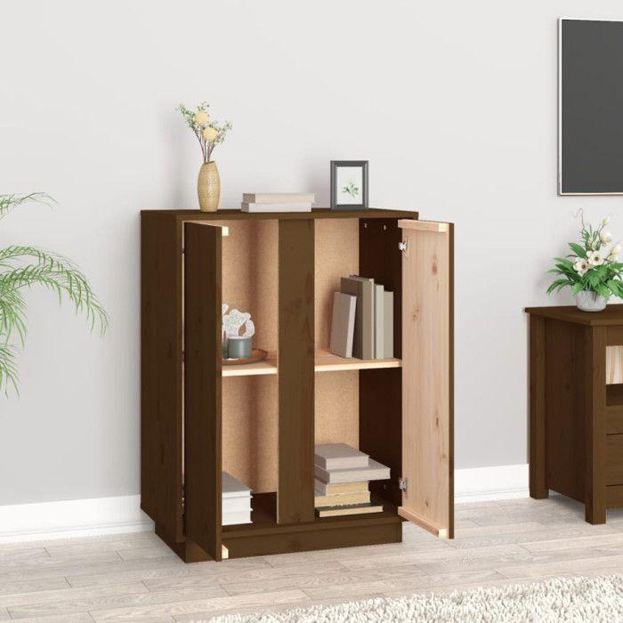 814492 vidaXL Buffet Marron miel 60x35x80 cm Bois massif de pin