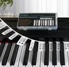 Kleberfreie Silikon-Klaviertastenaufkleber 61/88 Tasten Notenstreifen Notenlinien Musikaufkleber Wiederverwendbares Tastaturzubehör für Kinder Anfänger