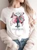 Maycaur New High Heel Wine Glasses Graphic Print T Shirt Women Funny Tshirts Casual White Short Sleeves Tops Tees Feamle Clothes