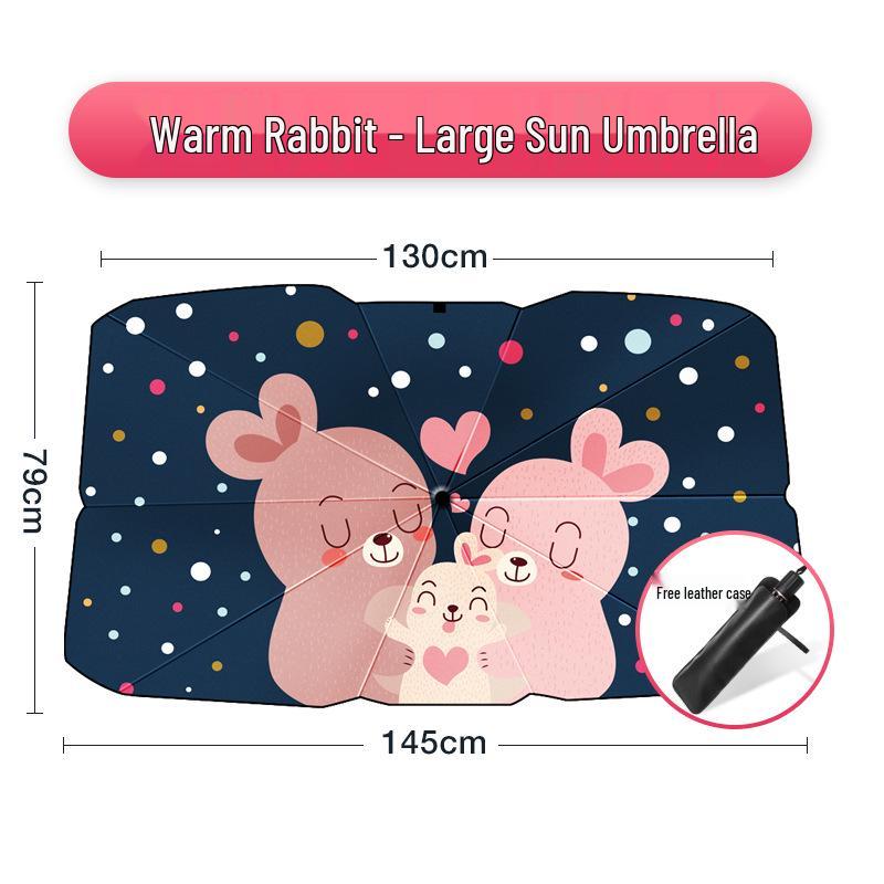 Cartoon Car Sunshade Umbrella for Front Windshield - Heat Insulation Protection