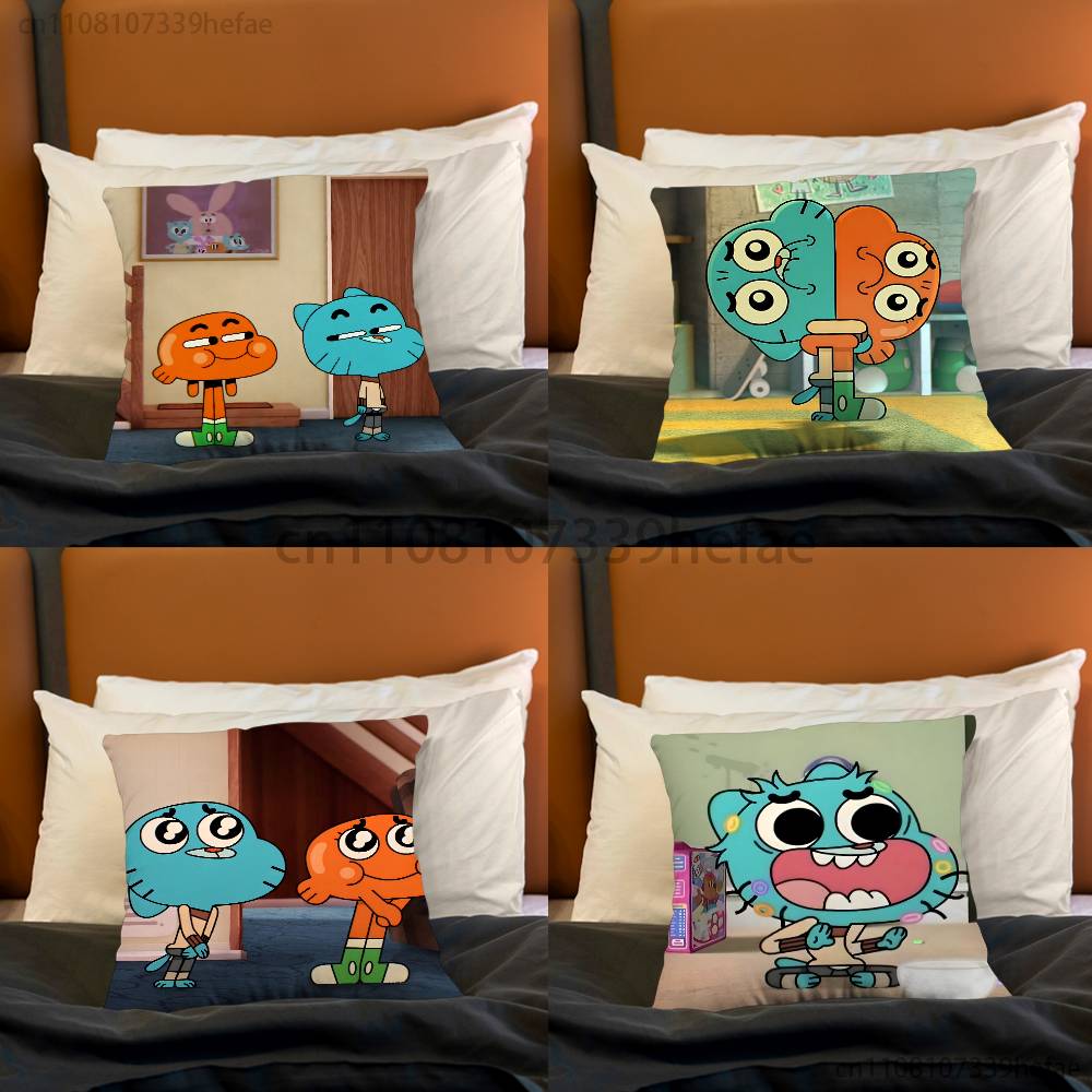 DDarwin And GGumball Pillow Cases for Bedroom Living Room Sofa Home Decor Polyester Cushion Cover with Zipper