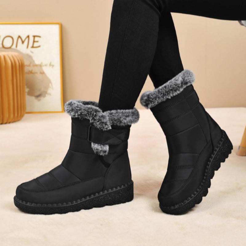 Snow boots, winter women's boots with plush and thick cotton boots, polyurethane long boots, high cut and thick soled cotton shoes