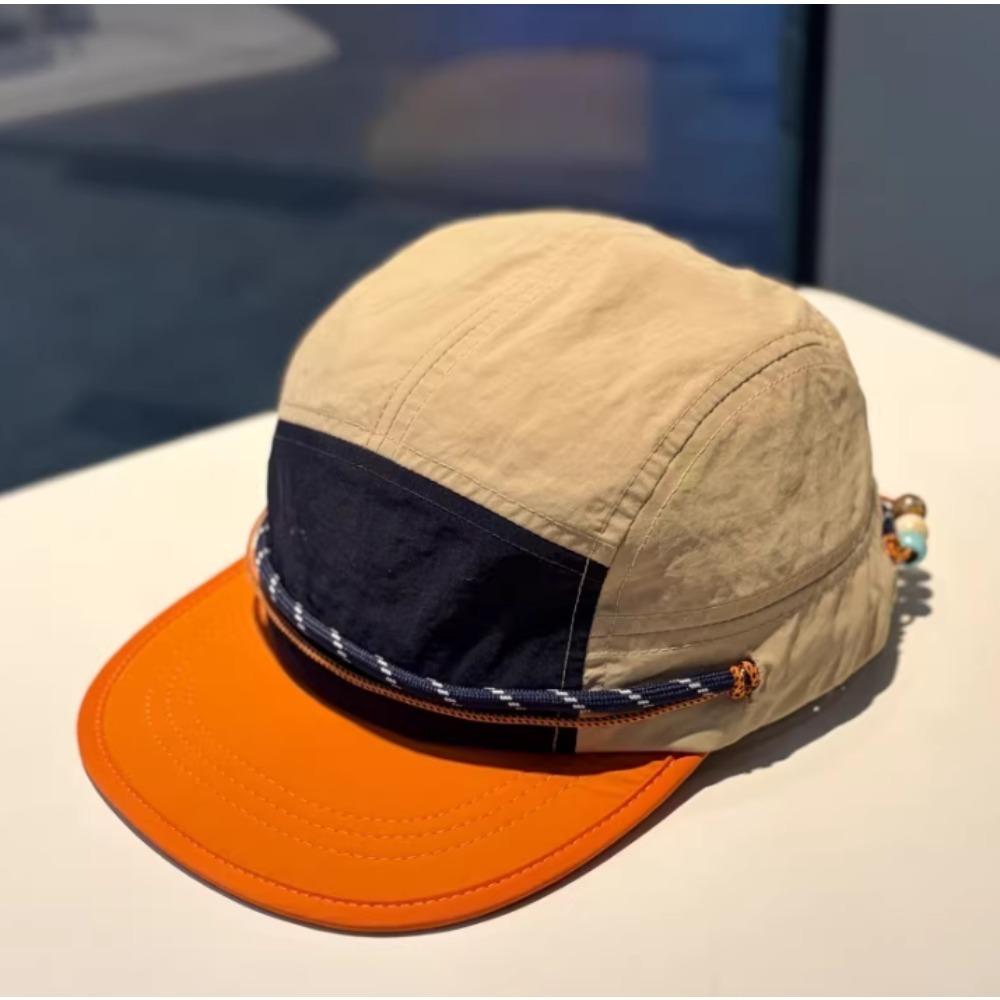 5 Panel Nylon Baseball Cap For Men Women, Color Block Design, Perfect For Outdoor Running, Cycling, Casual Daily Wear