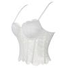 Guaina bustier in pizzo a rete da donna con coppe integrate e design a doppio spallino