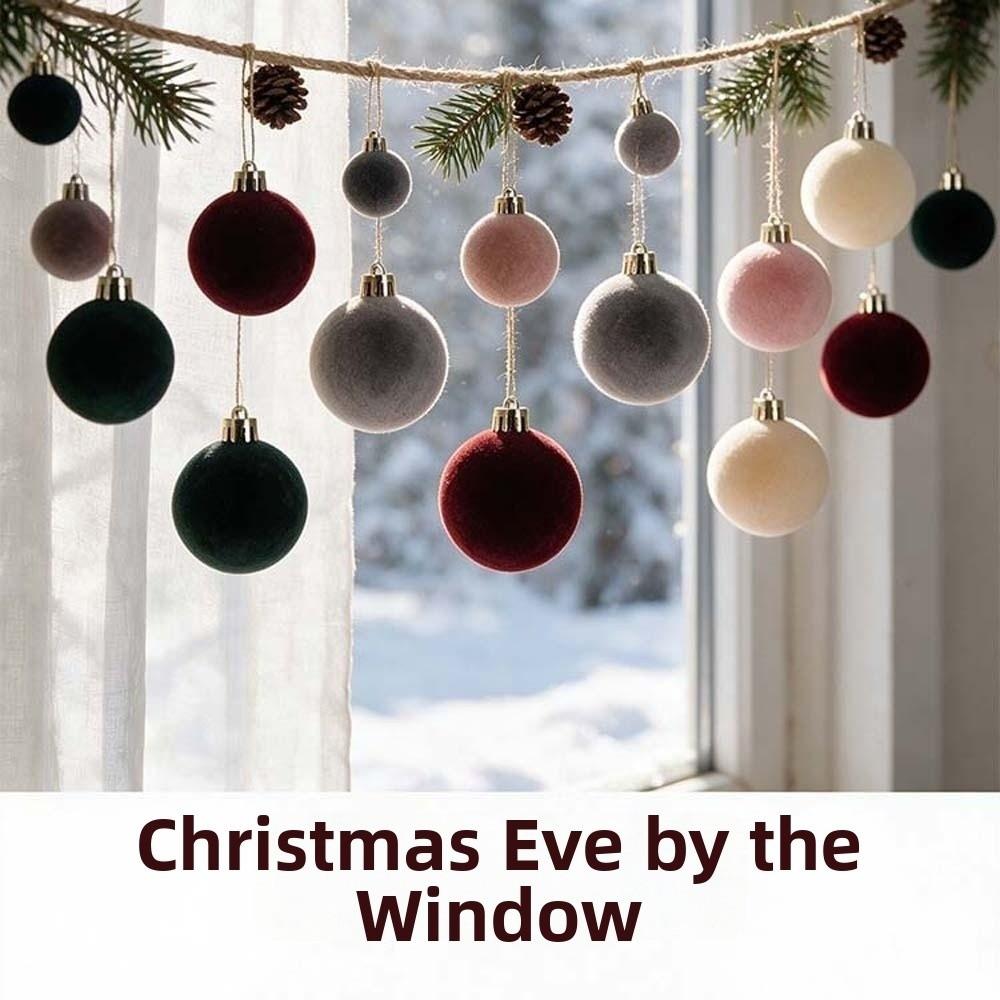 Creative Christmas Balls Fluffy Velvet Ornaments Festive Decor Tree Pendants  Gifts
