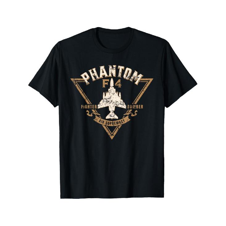 T-Shirt Featuring a Distressed Design of The F-4 Phantom II Fighter Jet S чёрный
