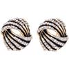 Elegant Hollow Drip Glaze S925 Sterling Silver Stud Earrings with Diamonds