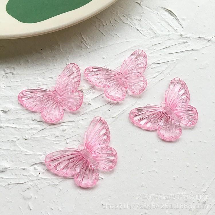 3D Acrylic Butterfly Charms Solid Color Exaggerated Style DIY Accessories for Earrings Necklace Hairpin Phone Case Decor