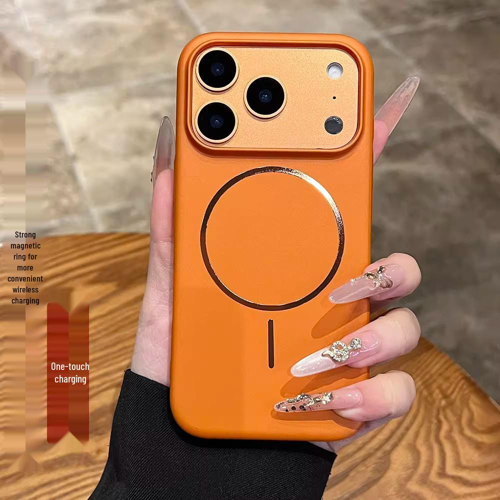 

Compatible Magnetic Thin Ring Case for iPhone 17 Pro Max - Matte, Metal Paint Finish Protective Skin iPhone 13 Pro Max