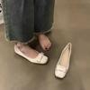 Fashion Flat Shoes for Women Spring  Autumn 2024 New Square Toe Silk Shallow Bow  Scoop Shoes Large Size 42 43 44  Ladies Shoes Women