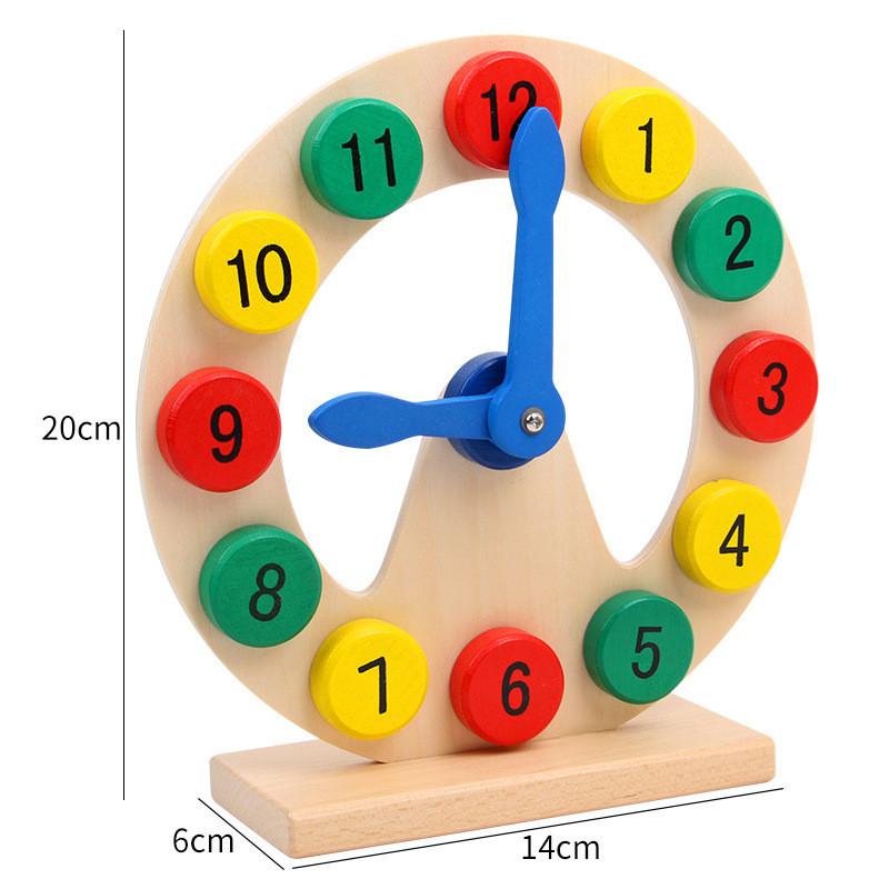 

Wooden Kid Learning Clock Non Electric Educational Toy Number Skills Recognition
