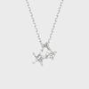 Silver Double Star Necklace SC26A24A