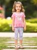 European Summer Cartoon Flower Girls' Two-Piece Set: T-Shirt and Shorts