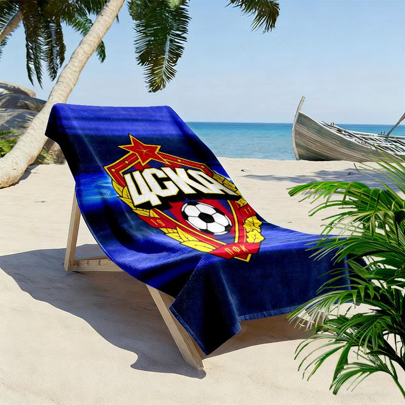 CSKA Moscow Logo Print Beach Towel, Large Soft Quick Dry Towel for Beach Camping Swimming