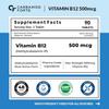 Carbamide Forte Vitamin B12 Tabletten 500mcg Nahrungsergänzungsmittel für Männer & Frauen 90 Veg-Tabletten Tägliche Energie
