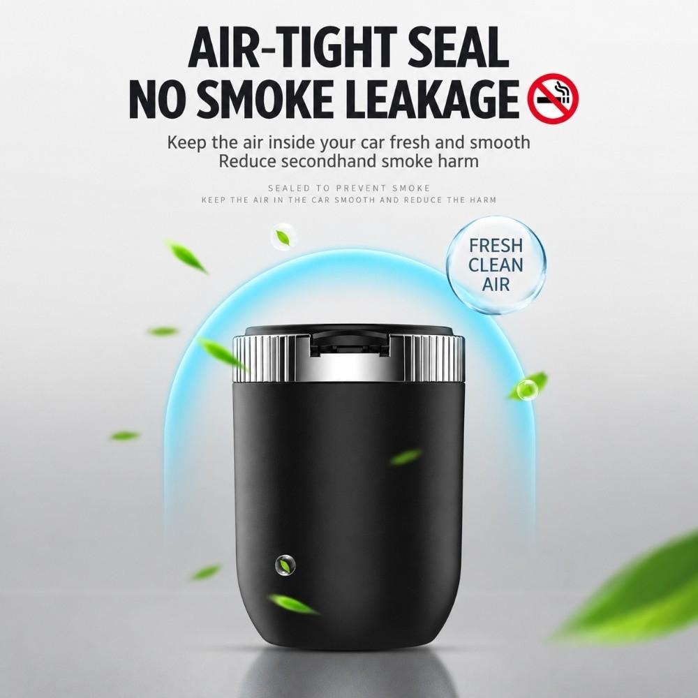 Smell-Proof Vehicle Rubbish Can LED Blue Light Automotive Supplies Modern Car Ashtray Car Interior