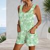Womens Plus Size Sleeveless Romper With Pockets
