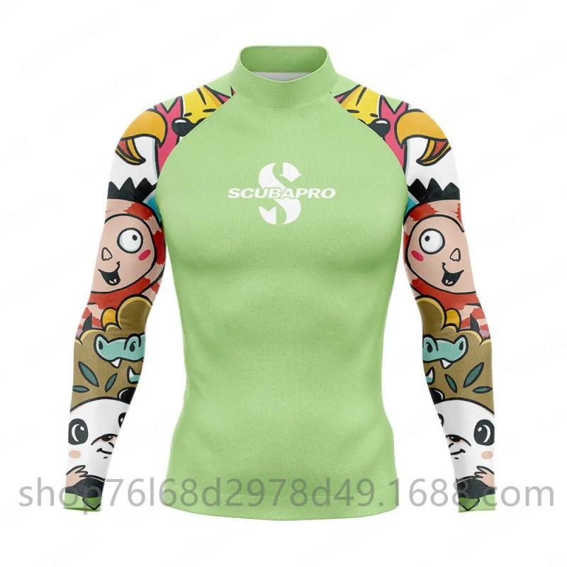 SCUBA Surfing Wear Outdoor Sunscreen Snorkeling Swimwear Long-sleeved Split Top Quick-drying Diving Suit Support