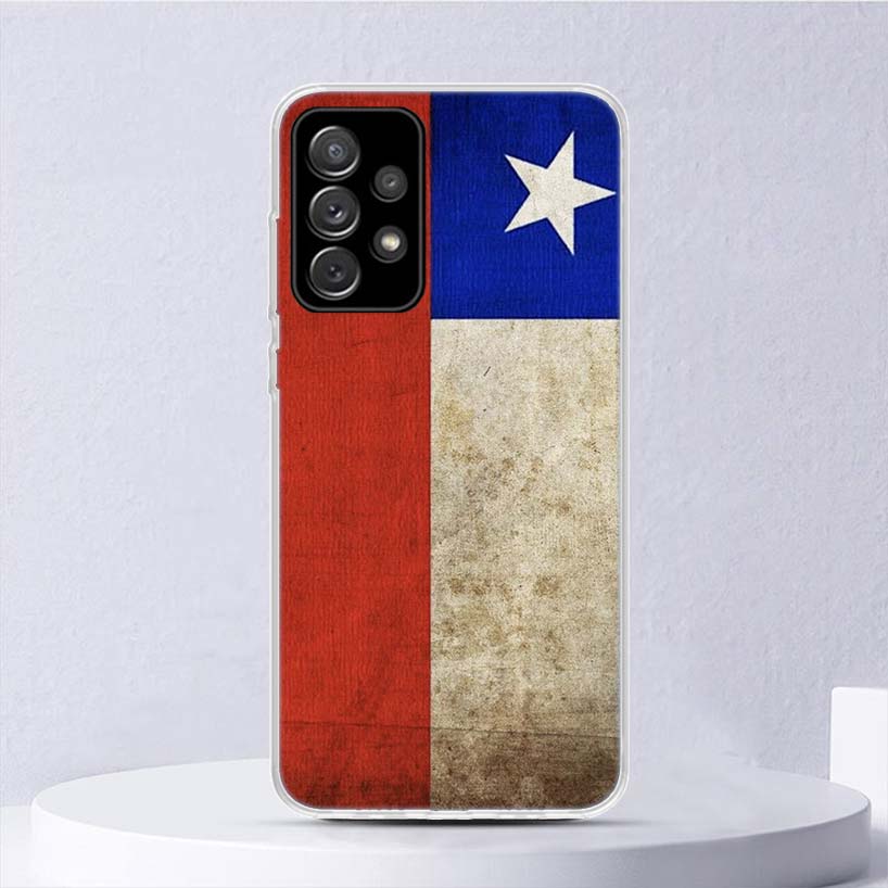 Chile Flag Soft Case For Samsung Galaxy A16 A15 A14 A13 A56 A55 A54 A53 Phone Cover A36 A35 A34 A33 A26 A25 A24 A23 A05S
