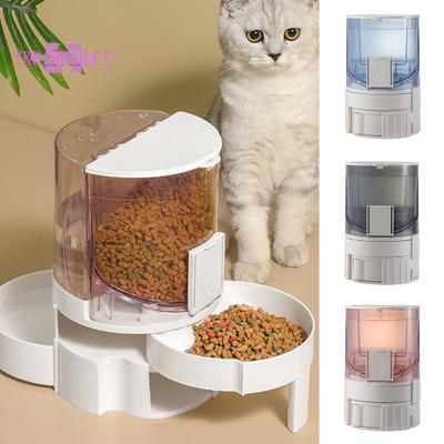 Fashion Simple Large Capacity Pet Automatic Feeder Raised Base Detachable Water Refill Pets Food Feeder Water Dispenser Pet Supplies