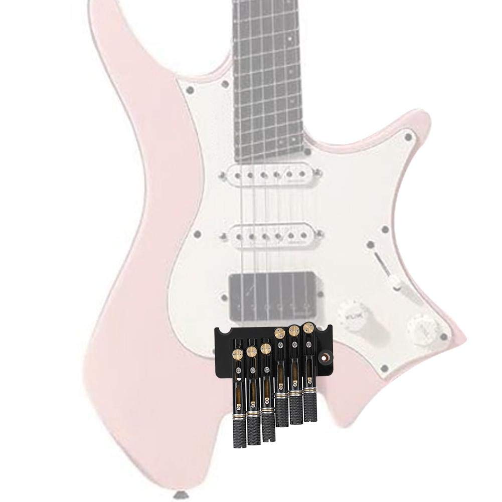 Alomejor 6-String Electric Guitar Bridge Set Headless Bass Bridge Performance Enhancement Durable Easy Installation with Screws
