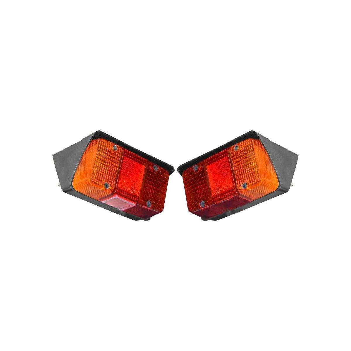 

APSMOTIV 2Pcs Mahindra Tractor Tail Light Back Lights Red/Amber 12V Rear Tail Lamp Black Metal Housing Fits Mahindra 4500, 5500, 4530, 3550, 5565 красный/янтарь