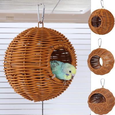 Comfortable Woven Bird Nest Breathable Hanging Hammock Bed Bird Breeding House  Bird Cage
