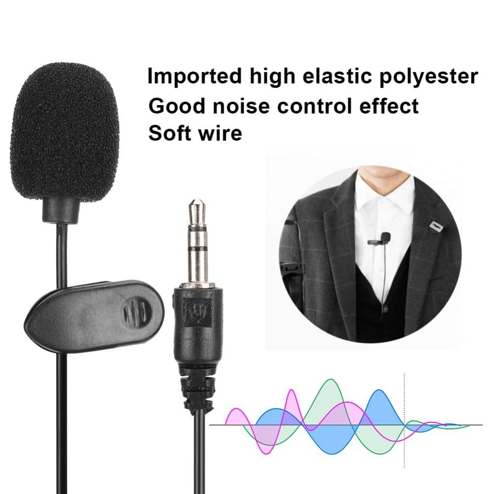Black Wired Microphone Mini Amplified Microphone Durable Clip Microphone Reporter